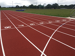Image of athletic track line marking